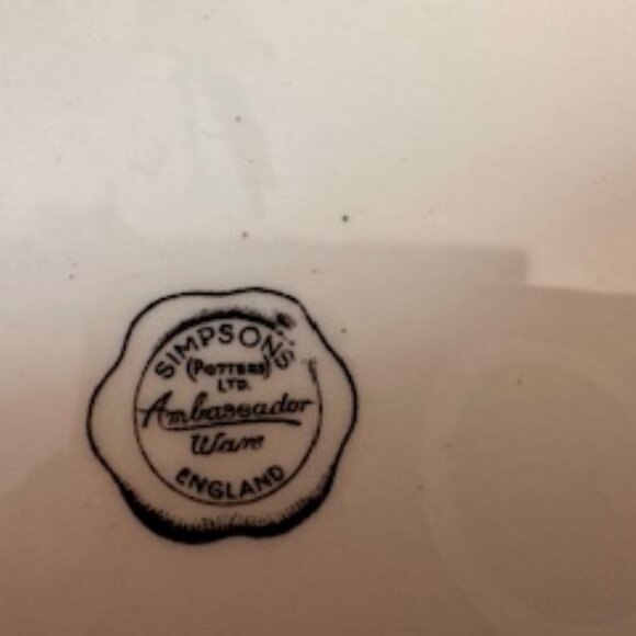 Vintage Simpsons Ambassador Ware Pink Floral Plates England Gold Trim Pair - Picture 6 of 6